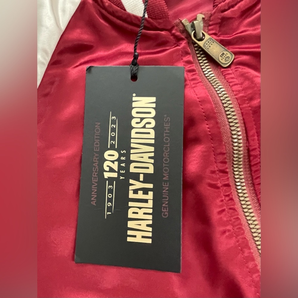 120th Anniversary Harley-Davidson 1903-2023 Women’s Red and White Jacket- NWT - Picture 4 of 16